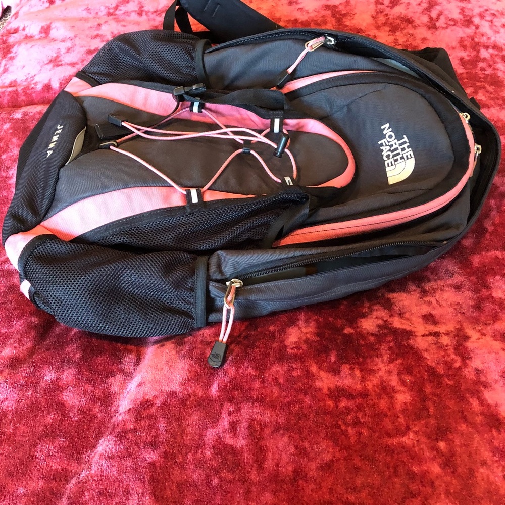 North face Jemma backpack gray/Black/pink accents